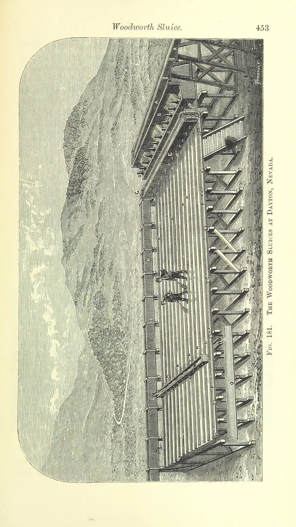 An illustration from The Metallurgy of Silver, Gold, and Mercury in the United States, 1887, leaf 513