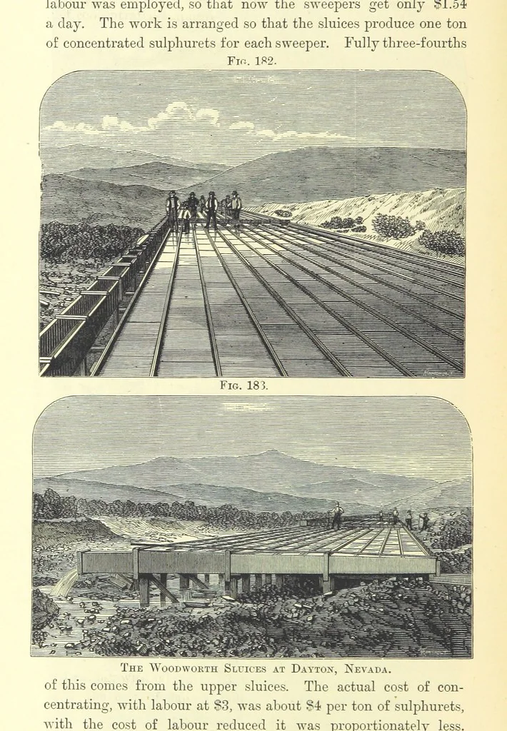 An illustration from The Metallurgy of Silver, Gold, and Mercury in the United States, 1887, leaf 514