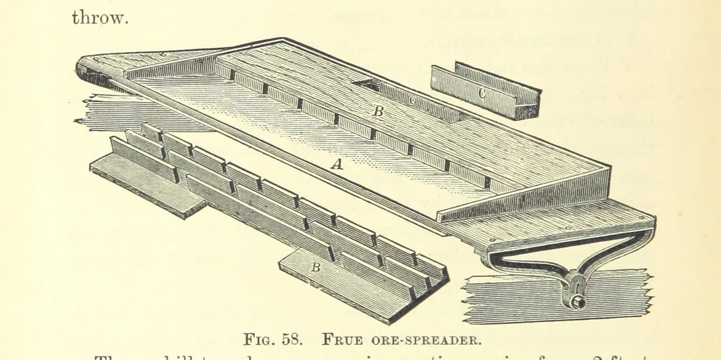 An illustration from The Metallurgy of Silver, Gold, and Mercury in the United States, 1887, leaf 110
