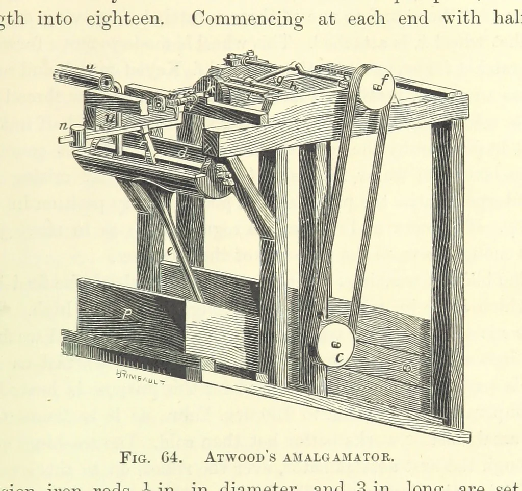 An illustration from The Metallurgy of Silver, Gold, and Mercury in the United States, 1887, leaf 119