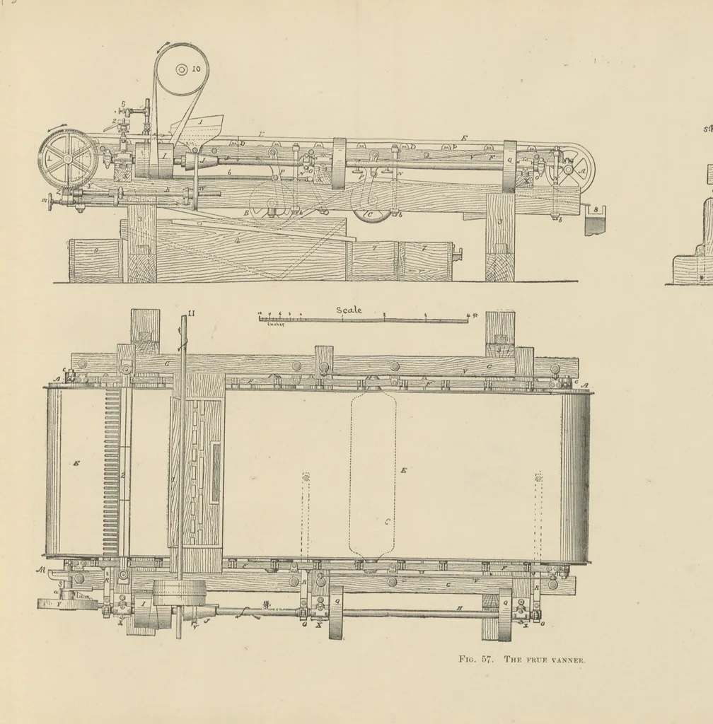 An illustration from The Metallurgy of Silver, Gold, and Mercury in the United States, 1887, leaf 137