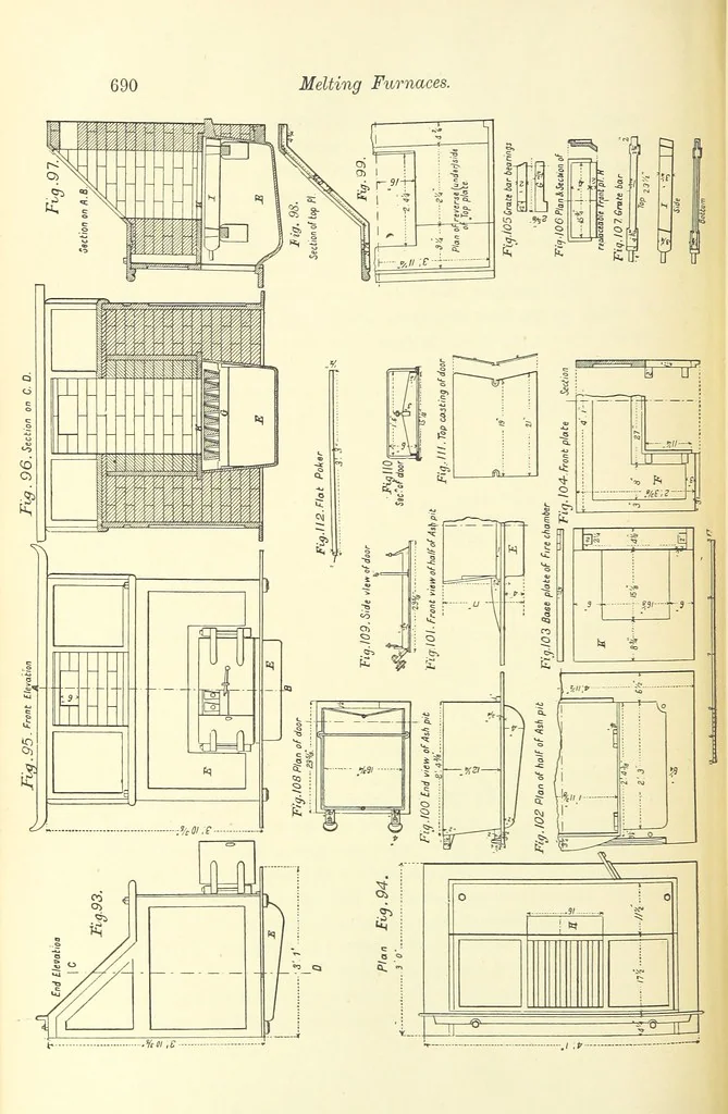 An illustration from The Metallurgy of Silver, Gold, and Mercury in the United States, 1887, leaf 294