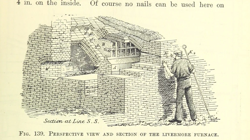 An illustration from The Metallurgy of Silver, Gold, and Mercury in the United States, 1887, leaf 509
