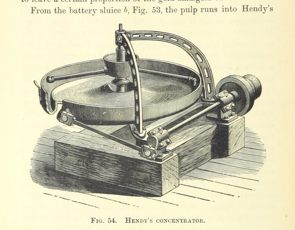 An illustration from The Metallurgy of Silver, Gold, and Mercury in the United States, 1887, leaf 84