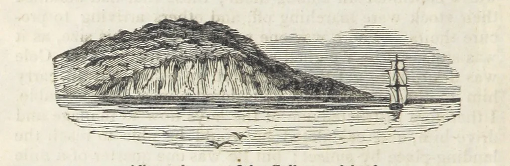 An illustration from Robinson Crusoe's own book; or, the voice of adventure from the civilized man cut off from his fellows ... and from the wanderer in strange seas and lands, etc, 1842, leaf 116