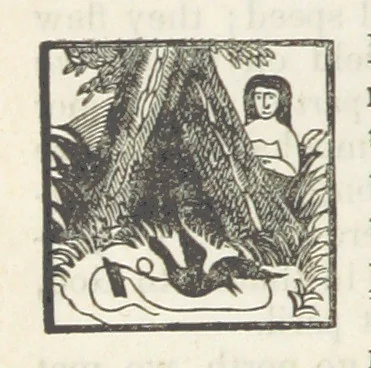 An illustration from Robinson Crusoe's own book; or, the voice of adventure from the civilized man cut off from his fellows ... and from the wanderer in strange seas and lands, etc, 1842, leaf 130
