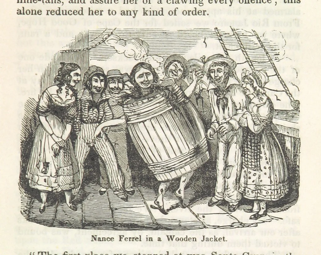 An illustration from Robinson Crusoe's own book; or, the voice of adventure from the civilized man cut off from his fellows ... and from the wanderer in strange seas and lands, etc, 1842, leaf 183