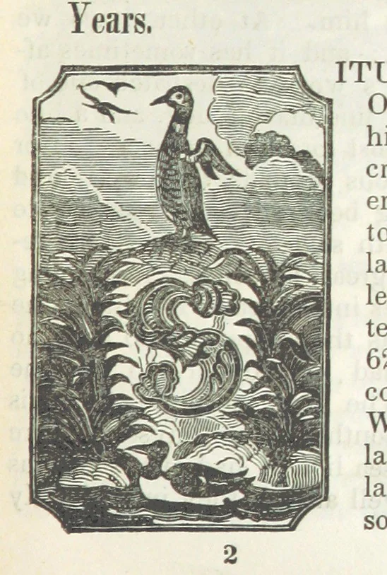 An illustration from Robinson Crusoe's own book; or, the voice of adventure from the civilized man cut off from his fellows ... and from the wanderer in strange seas and lands, etc, 1842, leaf 23
