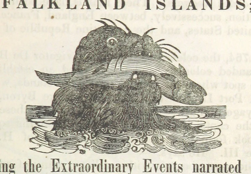 An illustration from Robinson Crusoe's own book; or, the voice of adventure from the civilized man cut off from his fellows ... and from the wanderer in strange seas and lands, etc, 1842, leaf 23
