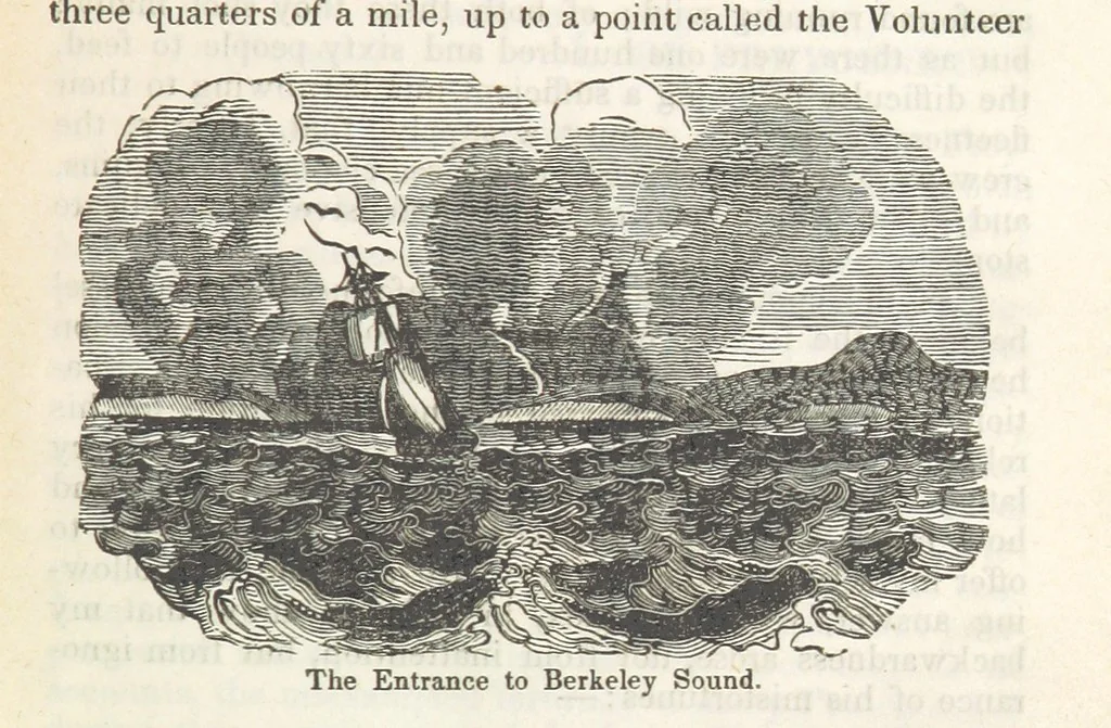An illustration from Robinson Crusoe's own book; or, the voice of adventure from the civilized man cut off from his fellows ... and from the wanderer in strange seas and lands, etc, 1842, leaf 27