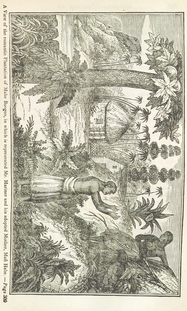 An illustration from Robinson Crusoe's own book; or, the voice of adventure from the civilized man cut off from his fellows ... and from the wanderer in strange seas and lands, etc, 1842, leaf 311