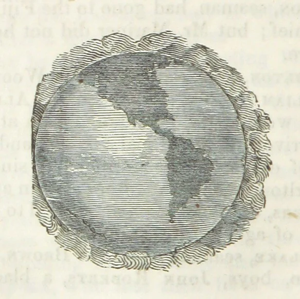 An illustration from Robinson Crusoe's own book; or, the voice of adventure from the civilized man cut off from his fellows ... and from the wanderer in strange seas and lands, etc, 1842, leaf 350
