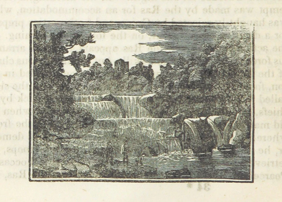 An illustration from Robinson Crusoe's own book; or, the voice of adventure from the civilized man cut off from his fellows ... and from the wanderer in strange seas and lands, etc, 1842, leaf 412