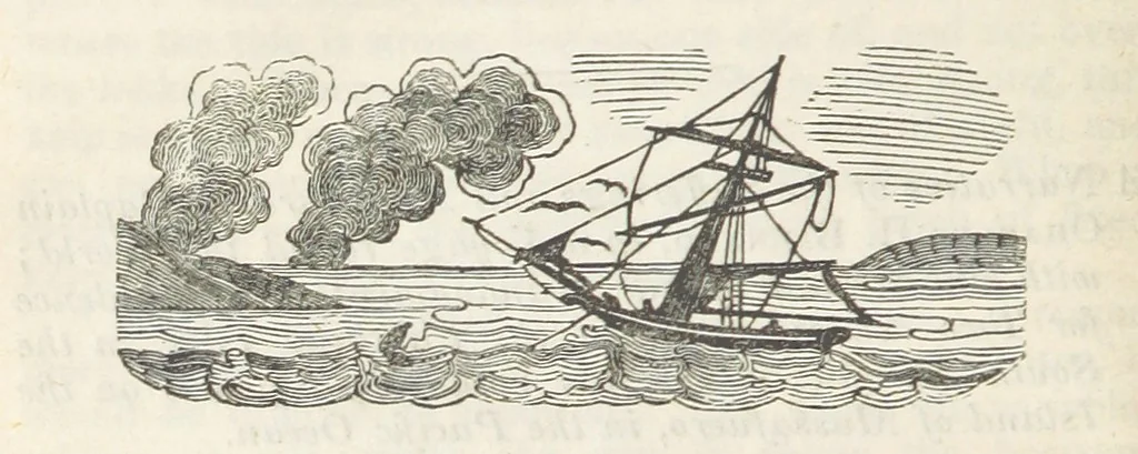 An illustration from Robinson Crusoe's own book; or, the voice of adventure from the civilized man cut off from his fellows ... and from the wanderer in strange seas and lands, etc, 1842, leaf 48