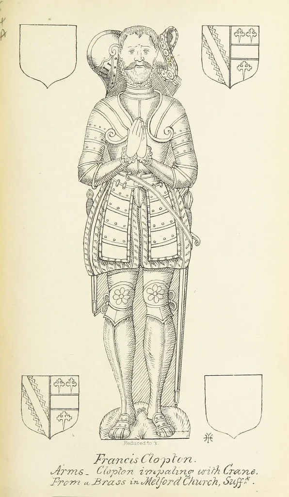 An illustration from The Visitation of Suffolk, made by William Hervey [in 1561] ... With additions from ... Jermyn, Davy, and other MSS. &c. Edited by J. J. Howard. [Extracted from “The East Anglian.”, 1866, leaf 103