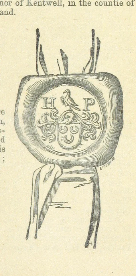 An illustration from The Visitation of Suffolk, made by William Hervey [in 1561] ... With additions from ... Jermyn, Davy, and other MSS. &c. Edited by J. J. Howard. [Extracted from “The East Anglian.”, 1866, leaf 191