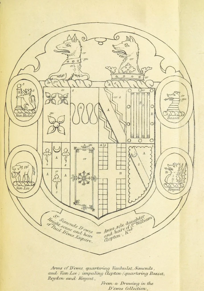 An illustration from The Visitation of Suffolk, made by William Hervey [in 1561] ... With additions from ... Jermyn, Davy, and other MSS. &c. Edited by J. J. Howard. [Extracted from “The East Anglian.”, 1866, leaf 199
