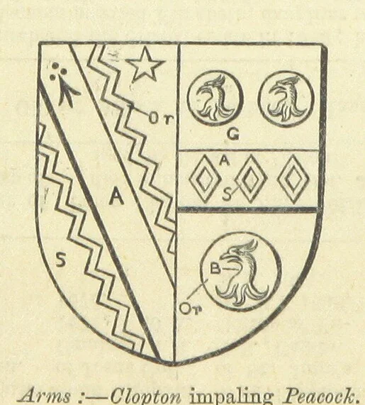An illustration from The Visitation of Suffolk, made by William Hervey [in 1561] ... With additions from ... Jermyn, Davy, and other MSS. &c. Edited by J. J. Howard. [Extracted from “The East Anglian.”, 1866, leaf 204