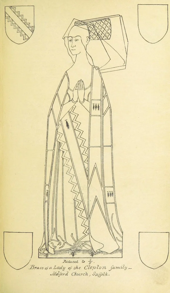 An illustration from The Visitation of Suffolk, made by William Hervey [in 1561] ... With additions from ... Jermyn, Davy, and other MSS. &c. Edited by J. J. Howard. [Extracted from “The East Anglian.”, 1866, leaf 205