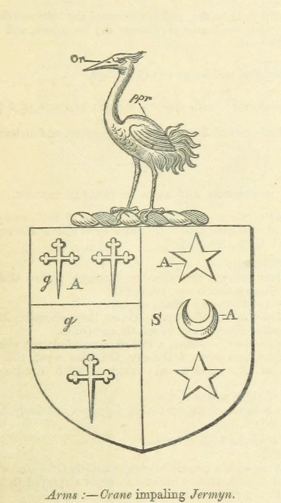 An illustration from The Visitation of Suffolk, made by William Hervey [in 1561] ... With additions from ... Jermyn, Davy, and other MSS. &c. Edited by J. J. Howard. [Extracted from “The East Anglian.”, 1866, leaf 217