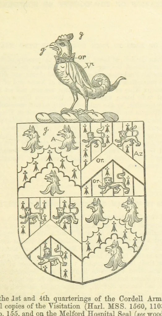 An illustration from The Visitation of Suffolk, made by William Hervey [in 1561] ... With additions from ... Jermyn, Davy, and other MSS. &c. Edited by J. J. Howard. [Extracted from “The East Anglian.”, 1866, leaf 327