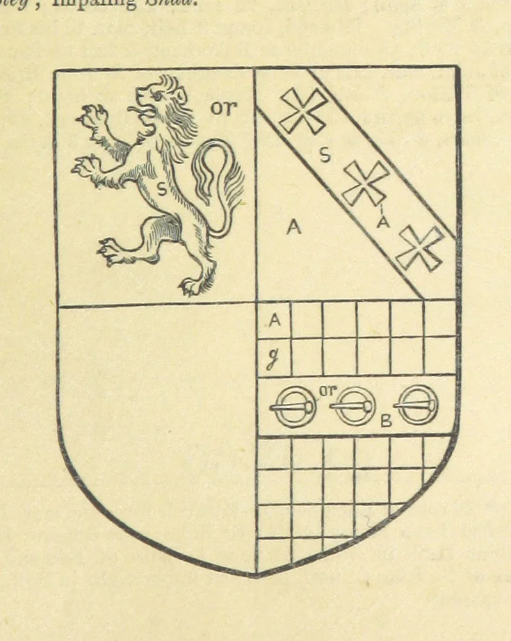 An illustration from The Visitation of Suffolk, made by William Hervey [in 1561] ... With additions from ... Jermyn, Davy, and other MSS. &c. Edited by J. J. Howard. [Extracted from “The East Anglian.”, 1866, leaf 373