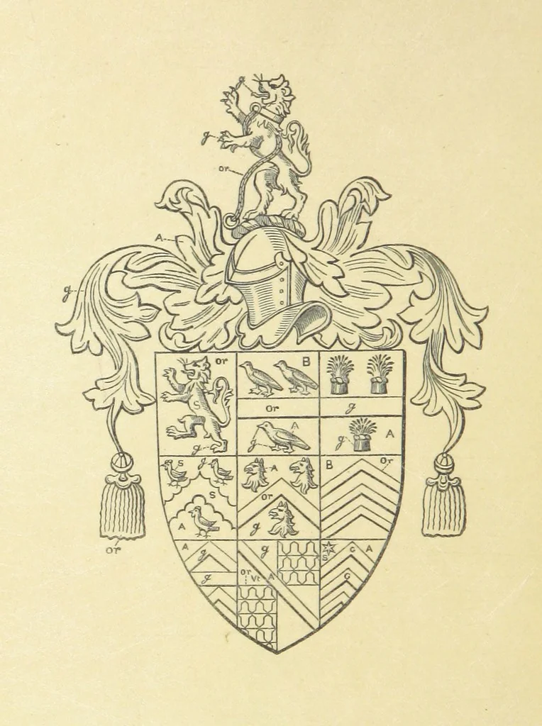 An illustration from The Visitation of Suffolk, made by William Hervey [in 1561] ... With additions from ... Jermyn, Davy, and other MSS. &c. Edited by J. J. Howard. [Extracted from “The East Anglian.”, 1866, leaf 386