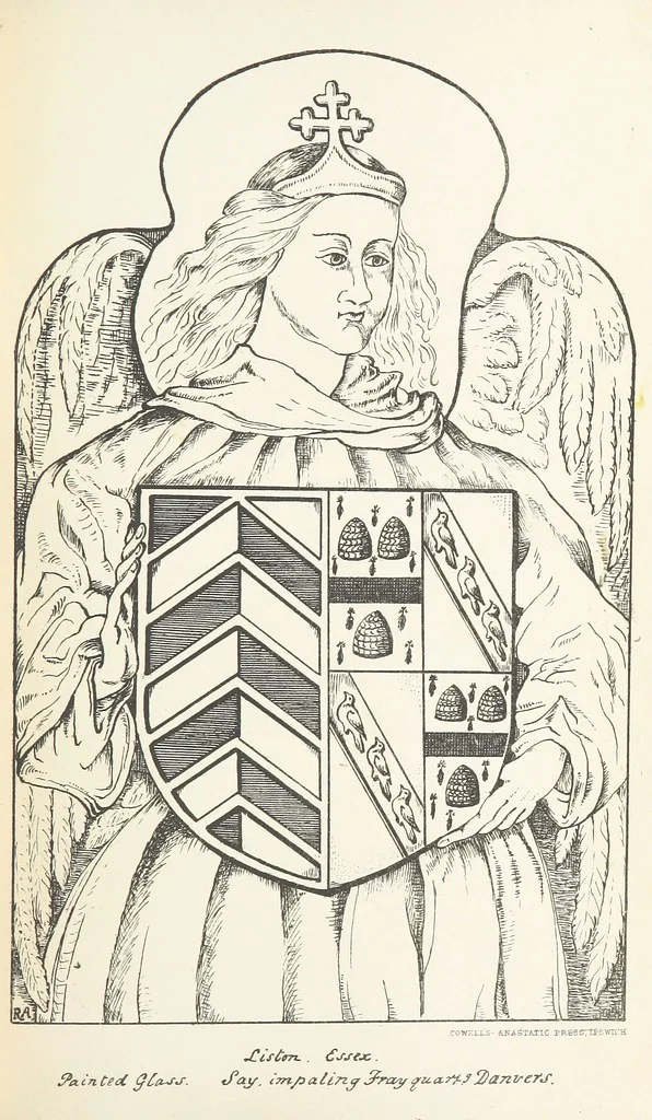 An illustration from The Visitation of Suffolk, made by William Hervey [in 1561] ... With additions from ... Jermyn, Davy, and other MSS. &c. Edited by J. J. Howard. [Extracted from “The East Anglian.”, 1866, leaf 67