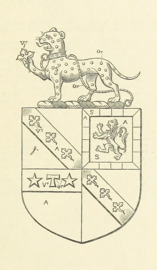 An illustration from The Visitation of Suffolk, made by William Hervey [in 1561] ... With additions from ... Jermyn, Davy, and other MSS. &c. Edited by J. J. Howard. [Extracted from “The East Anglian.”, 1866, leaf 145