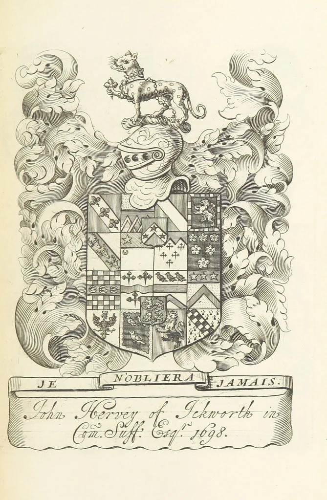An illustration from The Visitation of Suffolk, made by William Hervey [in 1561] ... With additions from ... Jermyn, Davy, and other MSS. &c. Edited by J. J. Howard. [Extracted from “The East Anglian.”, 1866, leaf 147