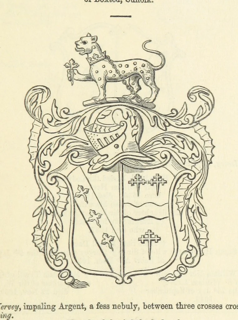 An illustration from The Visitation of Suffolk, made by William Hervey [in 1561] ... With additions from ... Jermyn, Davy, and other MSS. &c. Edited by J. J. Howard. [Extracted from “The East Anglian.”, 1866, leaf 165