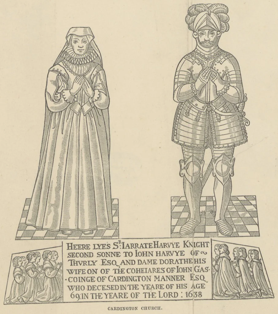 An illustration from The Visitation of Suffolk, made by William Hervey [in 1561] ... With additions from ... Jermyn, Davy, and other MSS. &c. Edited by J. J. Howard. [Extracted from “The East Anglian.”, 1866, leaf 181