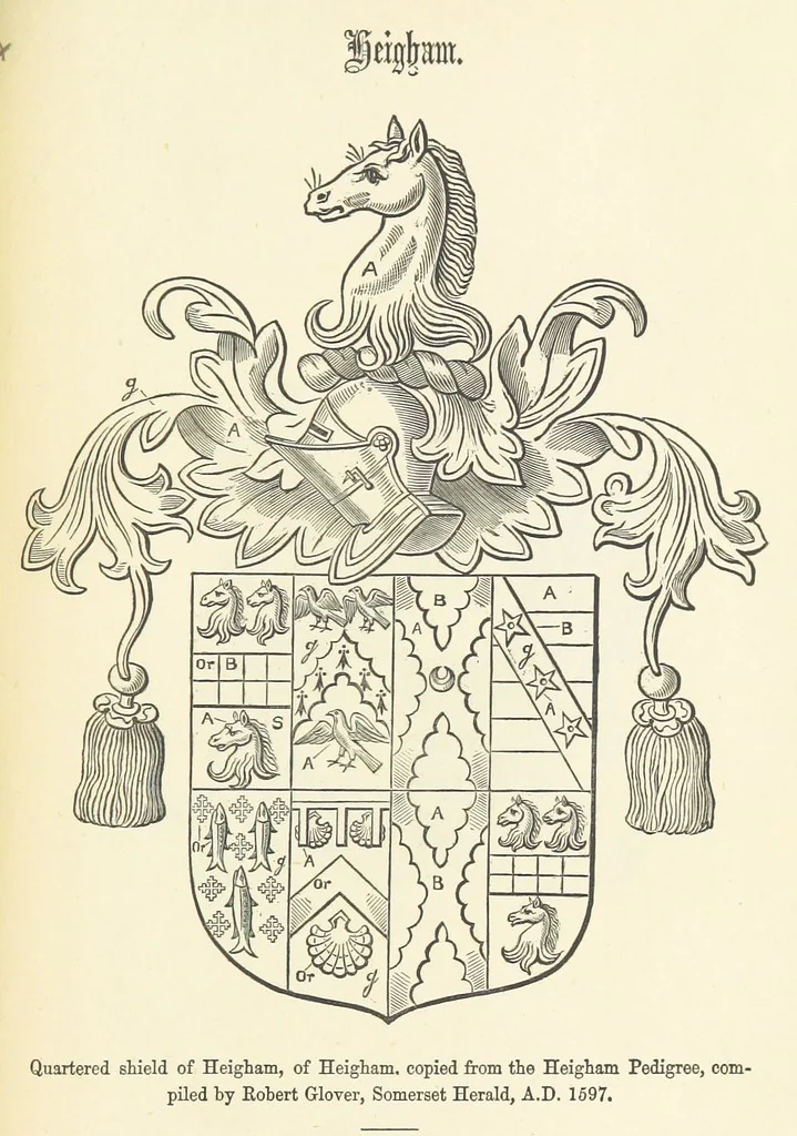 An illustration from The Visitation of Suffolk, made by William Hervey [in 1561] ... With additions from ... Jermyn, Davy, and other MSS. &c. Edited by J. J. Howard. [Extracted from “The East Anglian.”, 1866, leaf 243