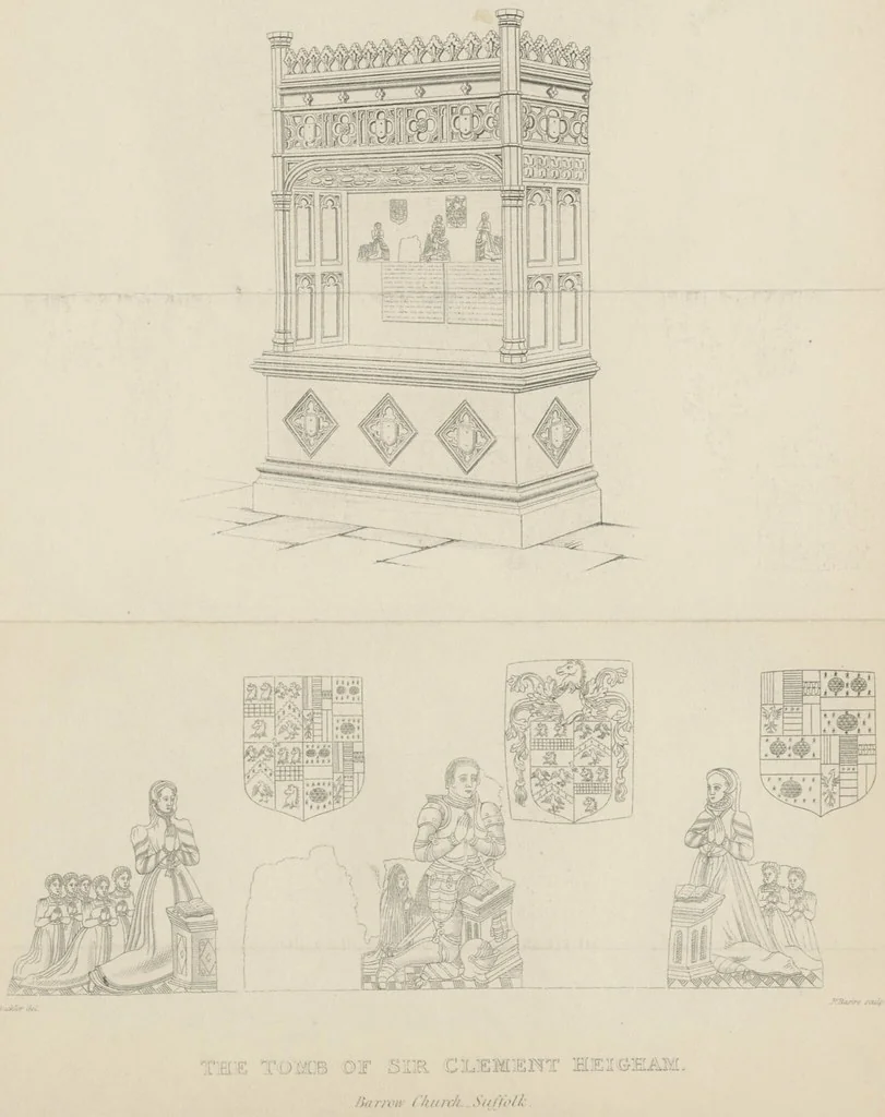 An illustration from The Visitation of Suffolk, made by William Hervey [in 1561] ... With additions from ... Jermyn, Davy, and other MSS. &c. Edited by J. J. Howard. [Extracted from “The East Anglian.”, 1866, leaf 277