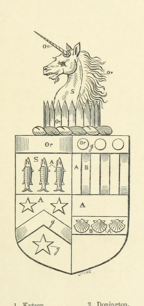An illustration from The Visitation of Suffolk, made by William Hervey [in 1561] ... With additions from ... Jermyn, Davy, and other MSS. &c. Edited by J. J. Howard. [Extracted from “The East Anglian.”, 1866, leaf 91