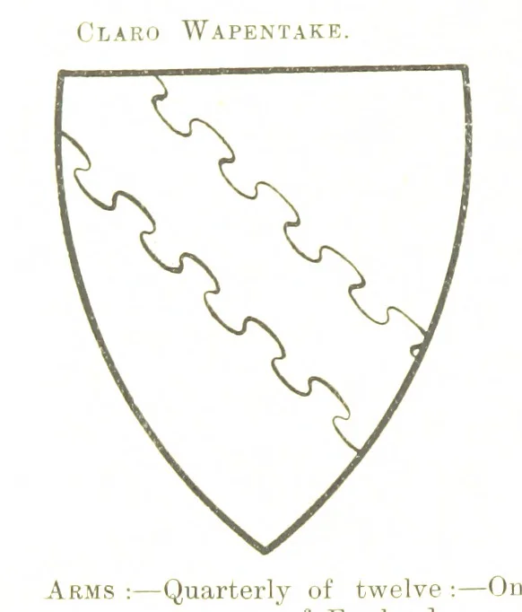 An illustration from Dugdale's Visitation of Yorkshire, [in 1665-66.] with additions. Edited by J. W. Clay, 1899, leaf 418