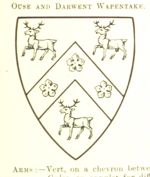 An illustration from Dugdale's Visitation of Yorkshire, [in 1665-66.] with additions. Edited by J. W. Clay, 1899, leaf 185