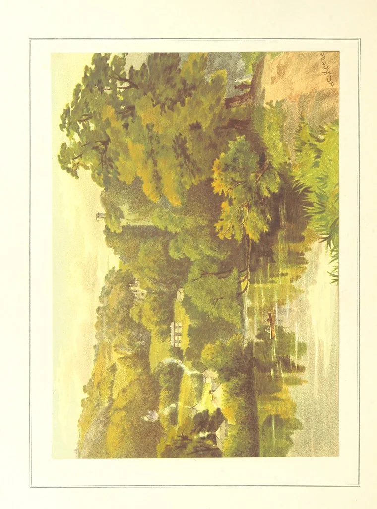 An illustration from Our Native Land, its scenery and associations. A series of 36 water-colour sketches after Rowbotham, Read, Needham, and other eminent artists. With descriptive notes. [The author of the text identified on the wrapper of pt. 1 as “the author of By Loch and by Land”, i.e. Jean L. Watson, 1879, leaf 138
