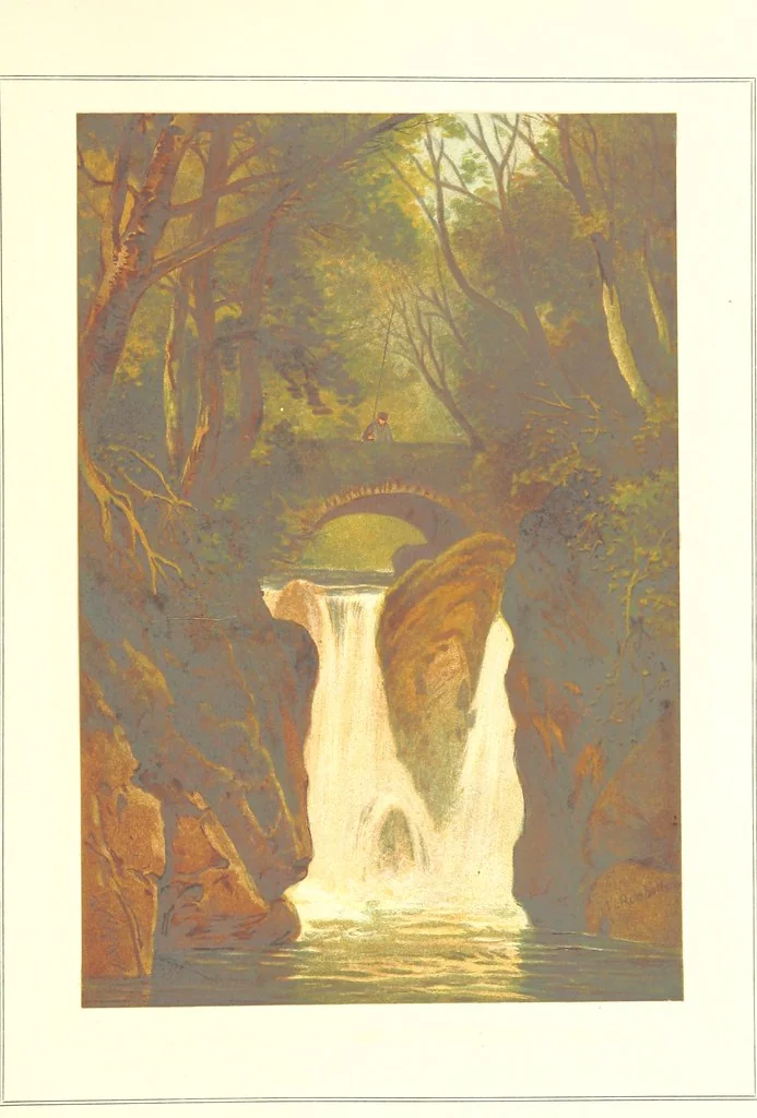An illustration from Our Native Land, its scenery and associations. A series of 36 water-colour sketches after Rowbotham, Read, Needham, and other eminent artists. With descriptive notes. [The author of the text identified on the wrapper of pt. 1 as “the author of By Loch and by Land”, i.e. Jean L. Watson, 1879, leaf 209
