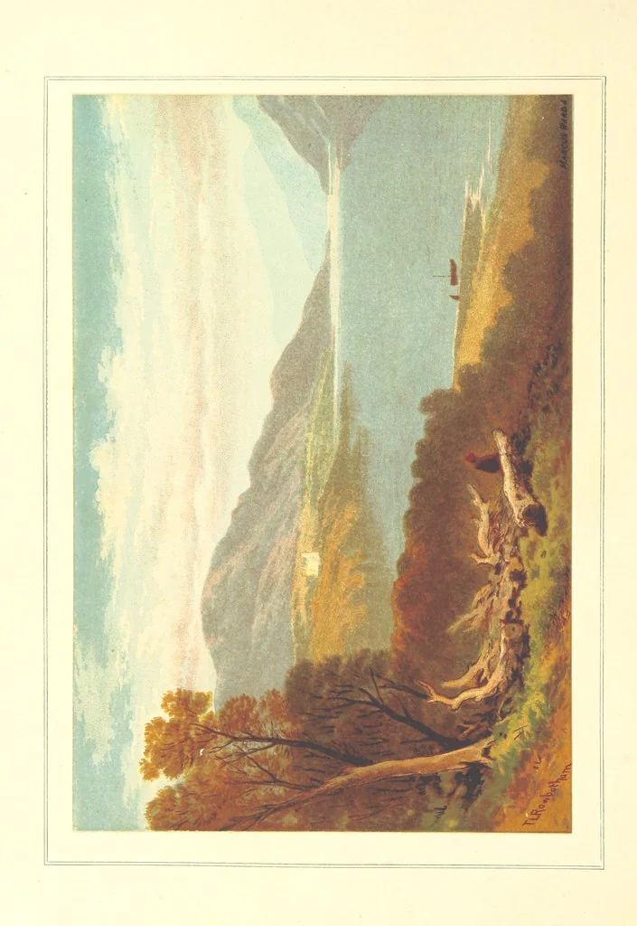 An illustration from Our Native Land, its scenery and associations. A series of 36 water-colour sketches after Rowbotham, Read, Needham, and other eminent artists. With descriptive notes. [The author of the text identified on the wrapper of pt. 1 as “the author of By Loch and by Land”, i.e. Jean L. Watson, 1879, leaf 26