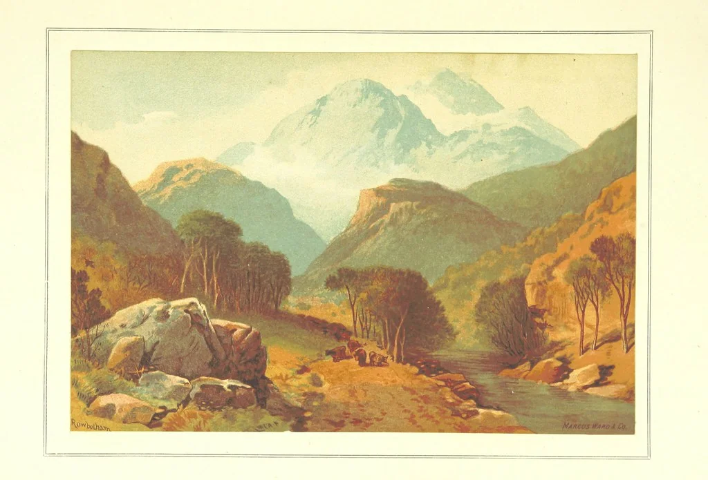 An illustration from Our Native Land, its scenery and associations. A series of 36 water-colour sketches after Rowbotham, Read, Needham, and other eminent artists. With descriptive notes. [The author of the text identified on the wrapper of pt. 1 as “the author of By Loch and by Land”, i.e. Jean L. Watson, 1879, leaf 53