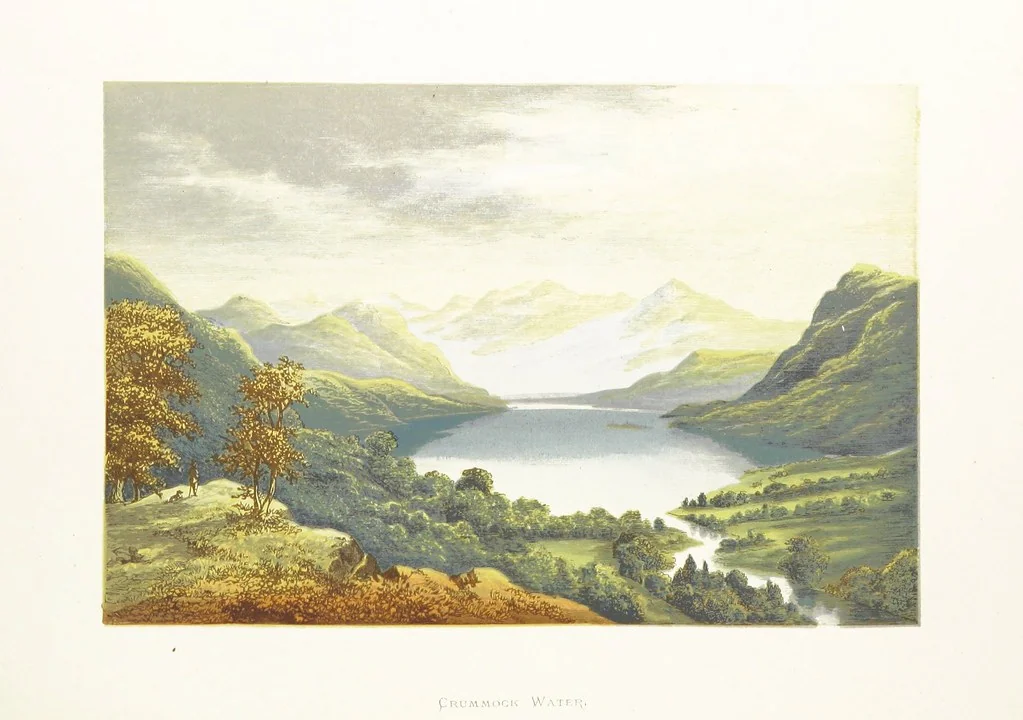 An illustration from English Lake Scenery. Illustrated with a series of coloured plates from drawings by A. F. Lydon, 1880, leaf 102