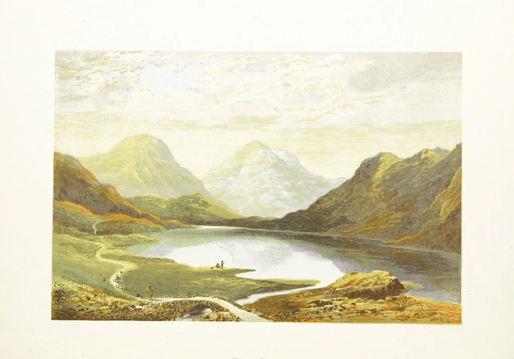 An illustration from English Lake Scenery. Illustrated with a series of coloured plates from drawings by A. F. Lydon, 1880, leaf 114