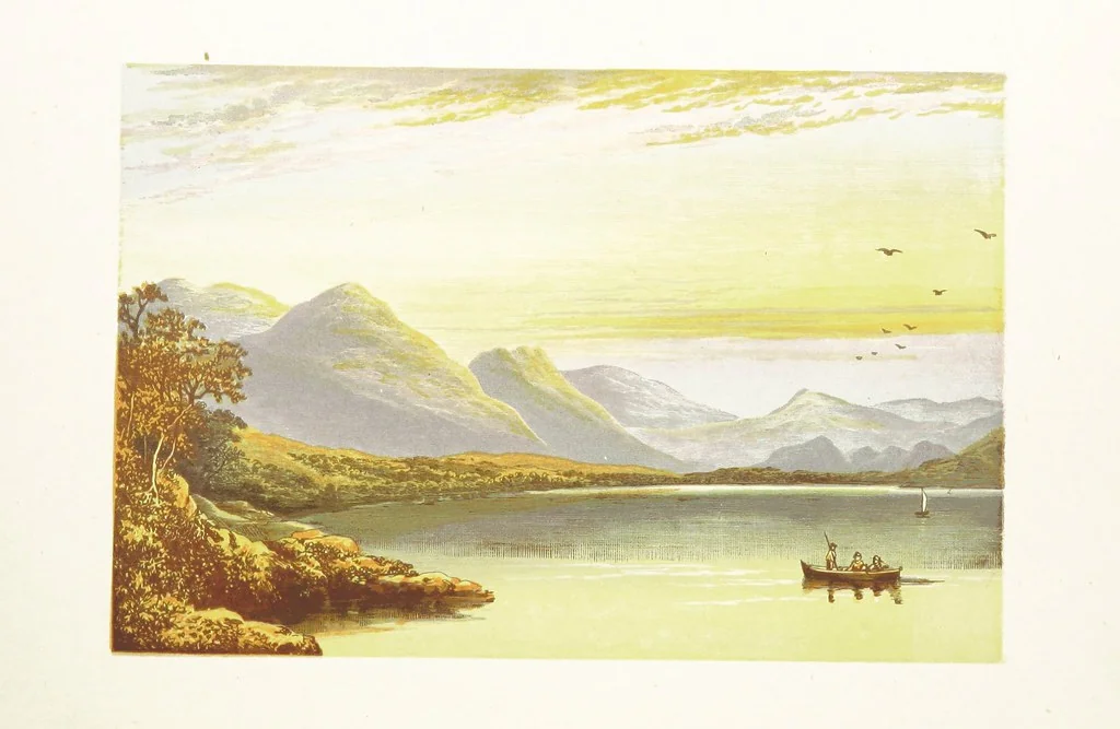 An illustration from English Lake Scenery. Illustrated with a series of coloured plates from drawings by A. F. Lydon, 1880, leaf 120