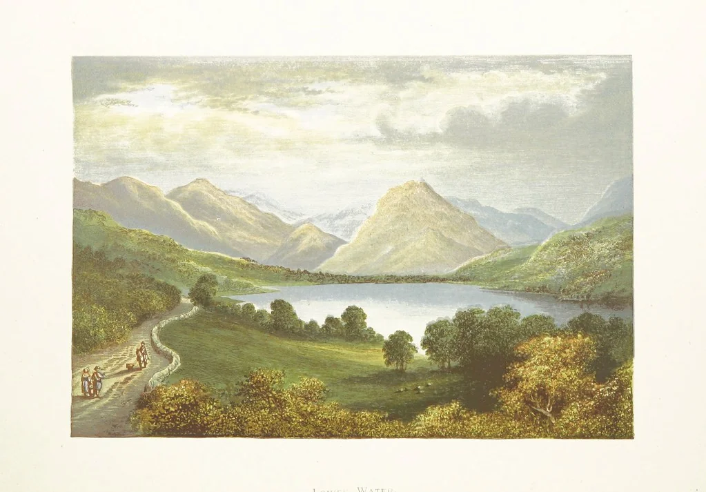 An illustration from English Lake Scenery. Illustrated with a series of coloured plates from drawings by A. F. Lydon, 1880, leaf 126
