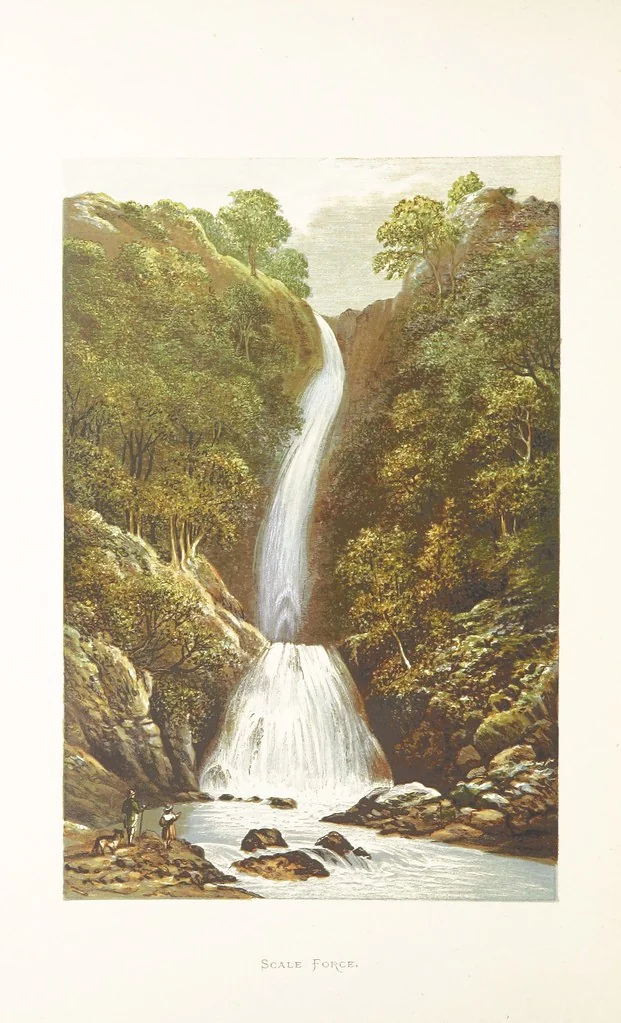 An illustration from English Lake Scenery. Illustrated with a series of coloured plates from drawings by A. F. Lydon, 1880, leaf 30