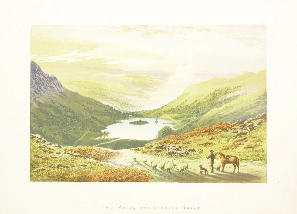 An illustration from English Lake Scenery. Illustrated with a series of coloured plates from drawings by A. F. Lydon, 1880, leaf 42