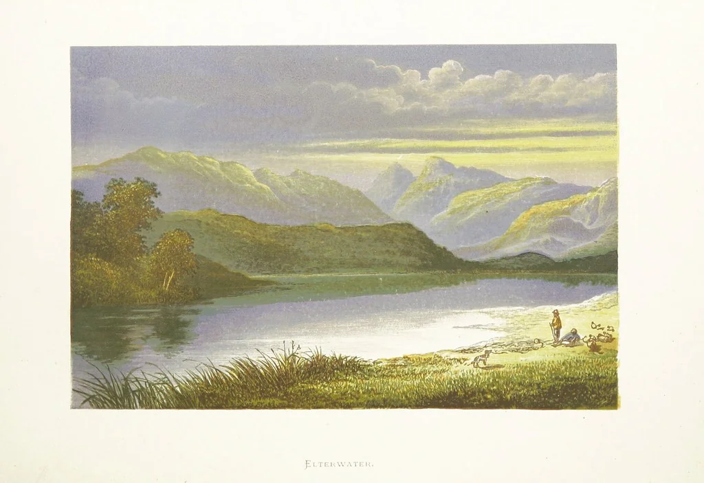 An illustration from English Lake Scenery. Illustrated with a series of coloured plates from drawings by A. F. Lydon, 1880, leaf 96
