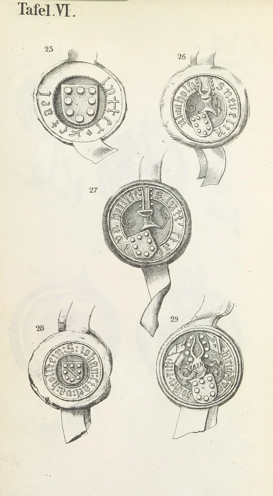 An illustration from Forschungen auf dem Gebiete der Rheinischen und Westphälischen Geschichte, etc, 1864, leaf 581