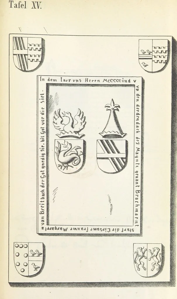 An illustration from Forschungen auf dem Gebiete der Rheinischen und Westphälischen Geschichte, etc, 1864, leaf 349